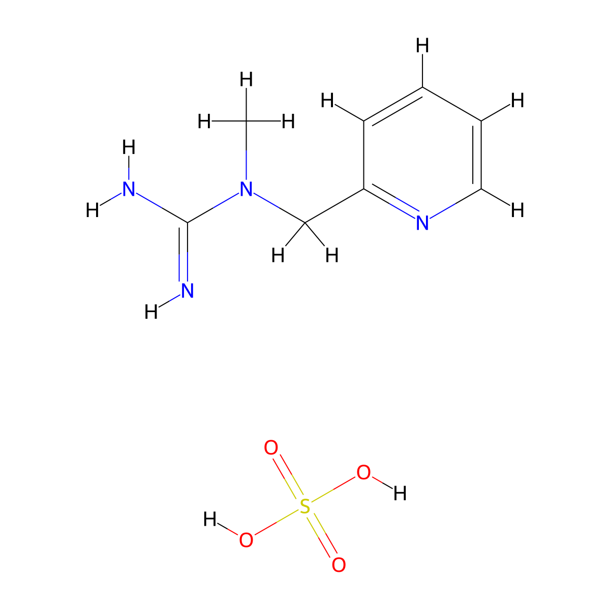 1-Methyl-1-(pyridin-2-ylmethyl)guanidine sulfate molecular structure, CAS 1609396-36-2