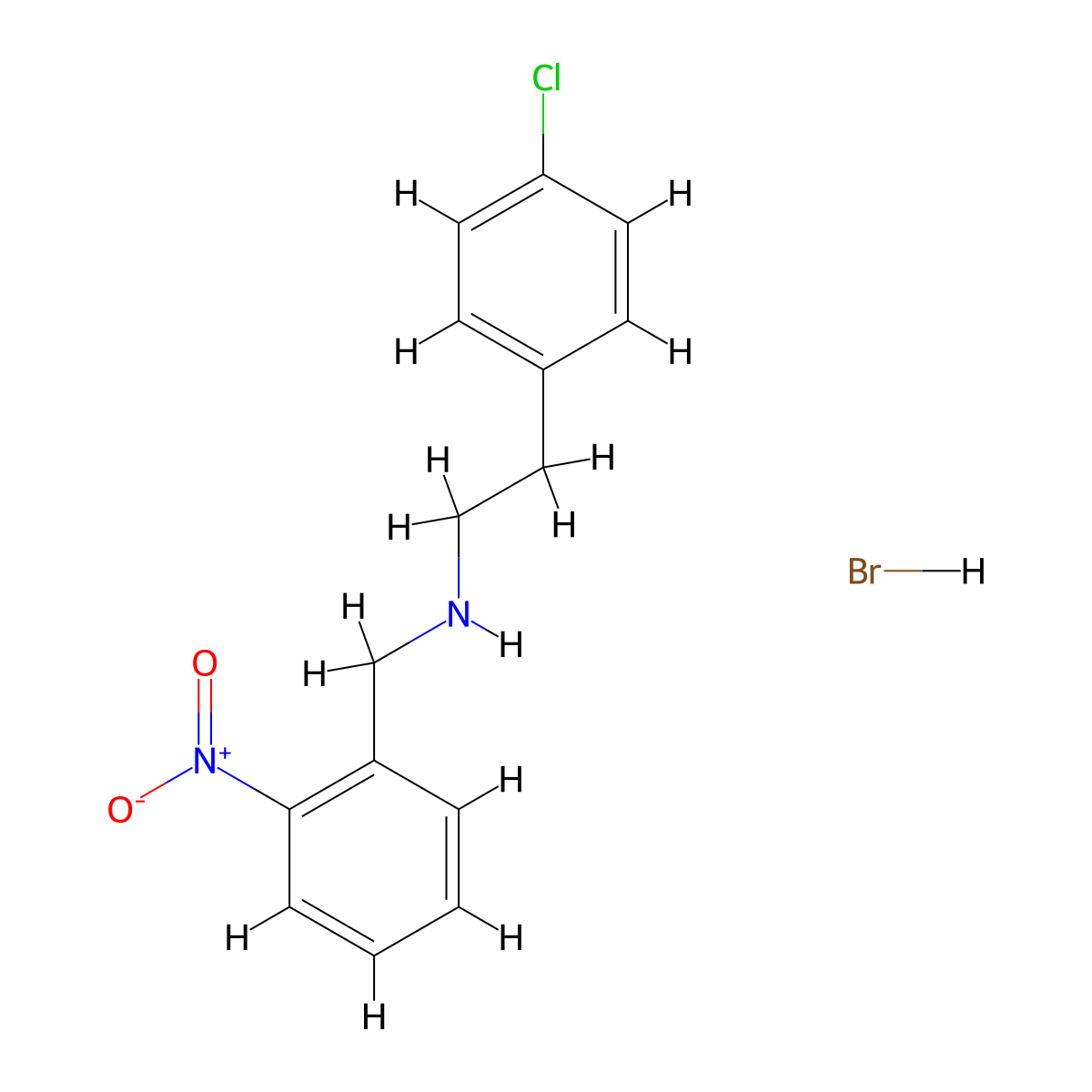 [2-(4-Chlorophenyl)ethyl](2-nitrobenzyl)amine hydrobromide molecular structure, CAS 1609396-38-4