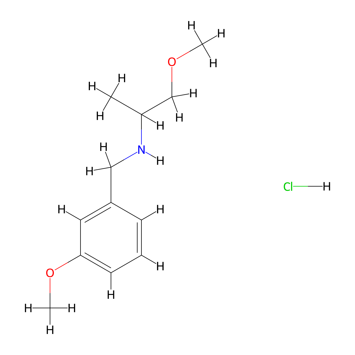 (3-Methoxybenzyl)(2-methoxy-1-methylethyl)amine hydrochloride molecular structure, CAS 1609396-40-8