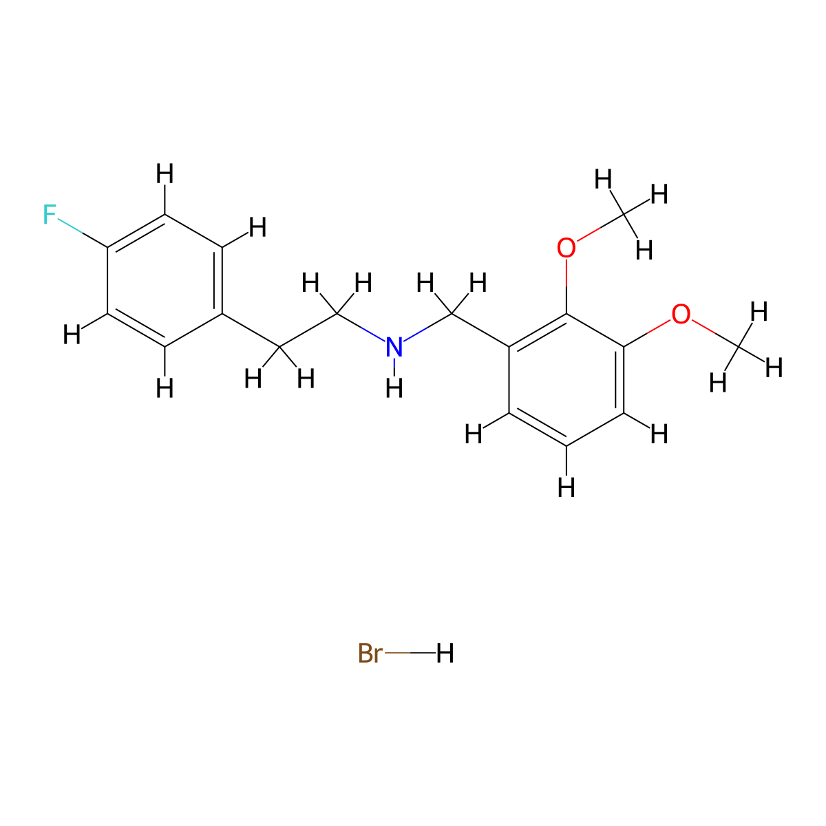 N-(2,3-dimethoxybenzyl)-2-(4-fluorophenyl)ethanamine hydrobromide molecular structure, CAS 1609396-42-0