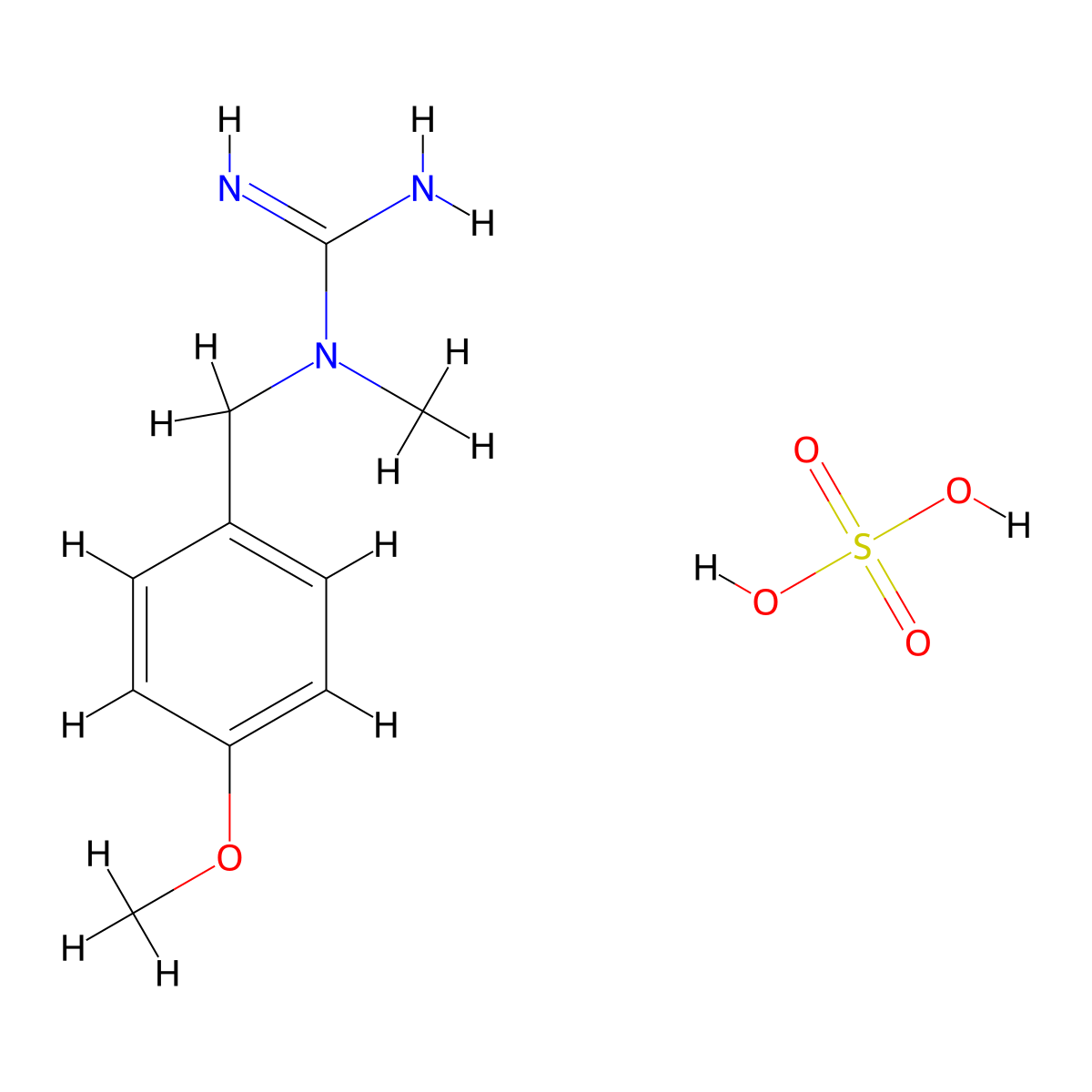 1-(4-Methoxybenzyl)-1-methylguanidine sulfate molecular structure, CAS 1609396-43-1
