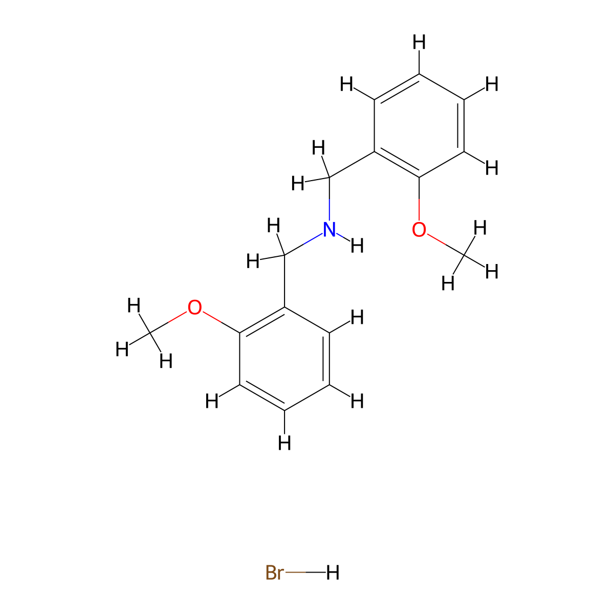 N-(2-methoxybenzyl)-1-(2-methoxyphenyl)methanamine hydrobromide molecular structure, CAS 1609396-44-2