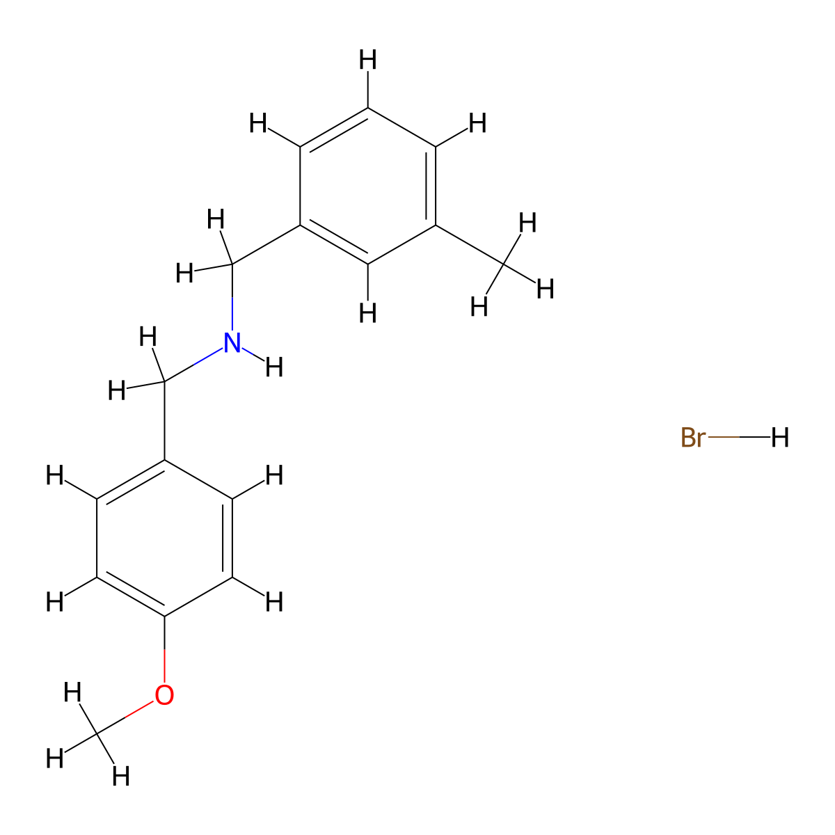 (4-Methoxybenzyl)(3-methylbenzyl)amine hydrobromide molecular structure, CAS 1609396-46-4