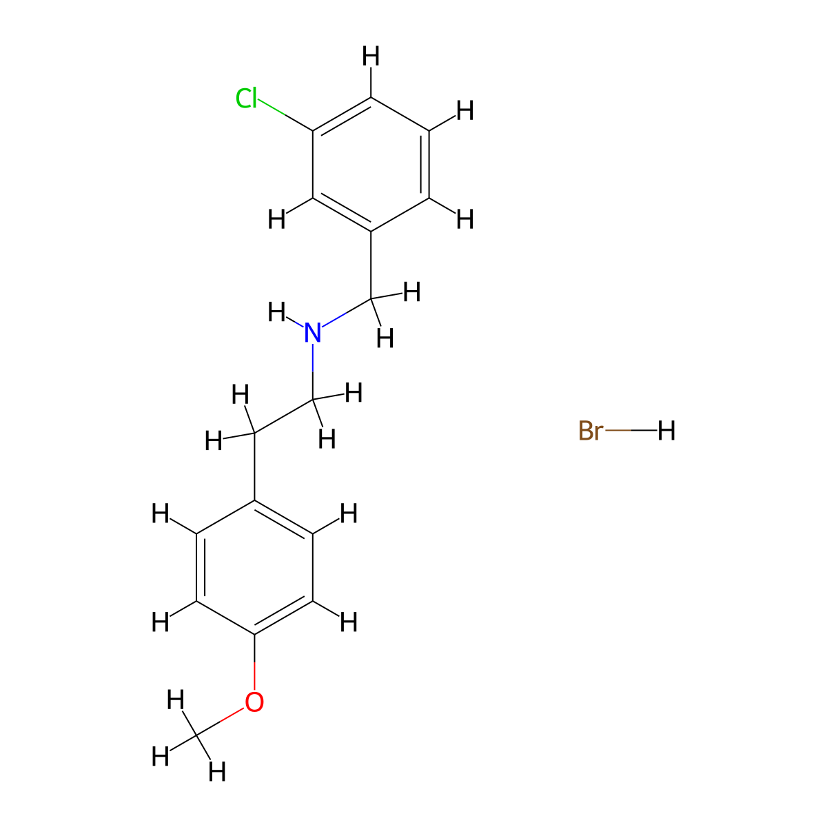 N-(3-chlorobenzyl)-2-(4-methoxyphenyl)ethanamine hydrobromide molecular structure, CAS 1609396-48-6