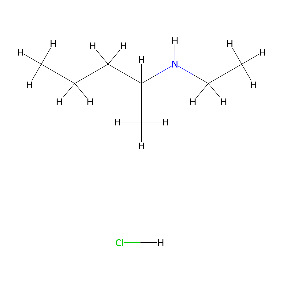 2-Pentanamine, N-ethyl-, hydrochloride (1:1) molecular structure, CAS 1609396-49-7
