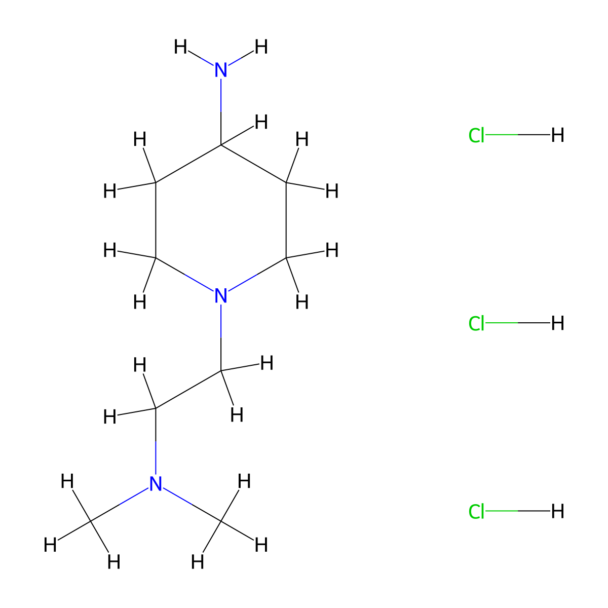1-[2-(Dimethylamino)ethyl]-4-piperidinamine trihydrochloride molecular structure, CAS 1609396-51-1