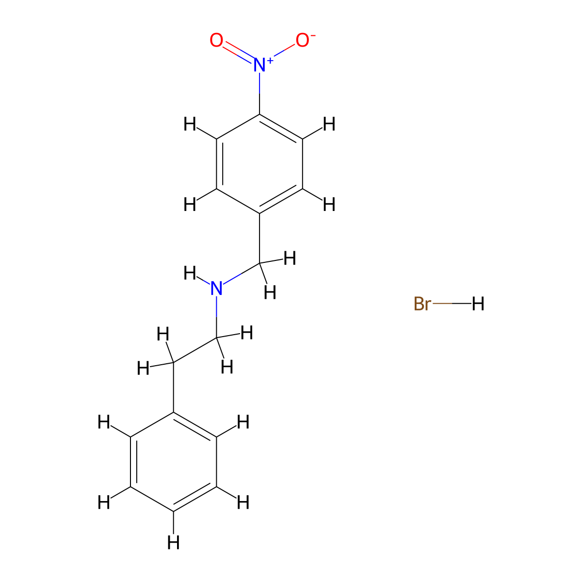 N-(4-nitrobenzyl)-2-phenylethanamine hydrobromide molecular structure, CAS 1609396-52-2
