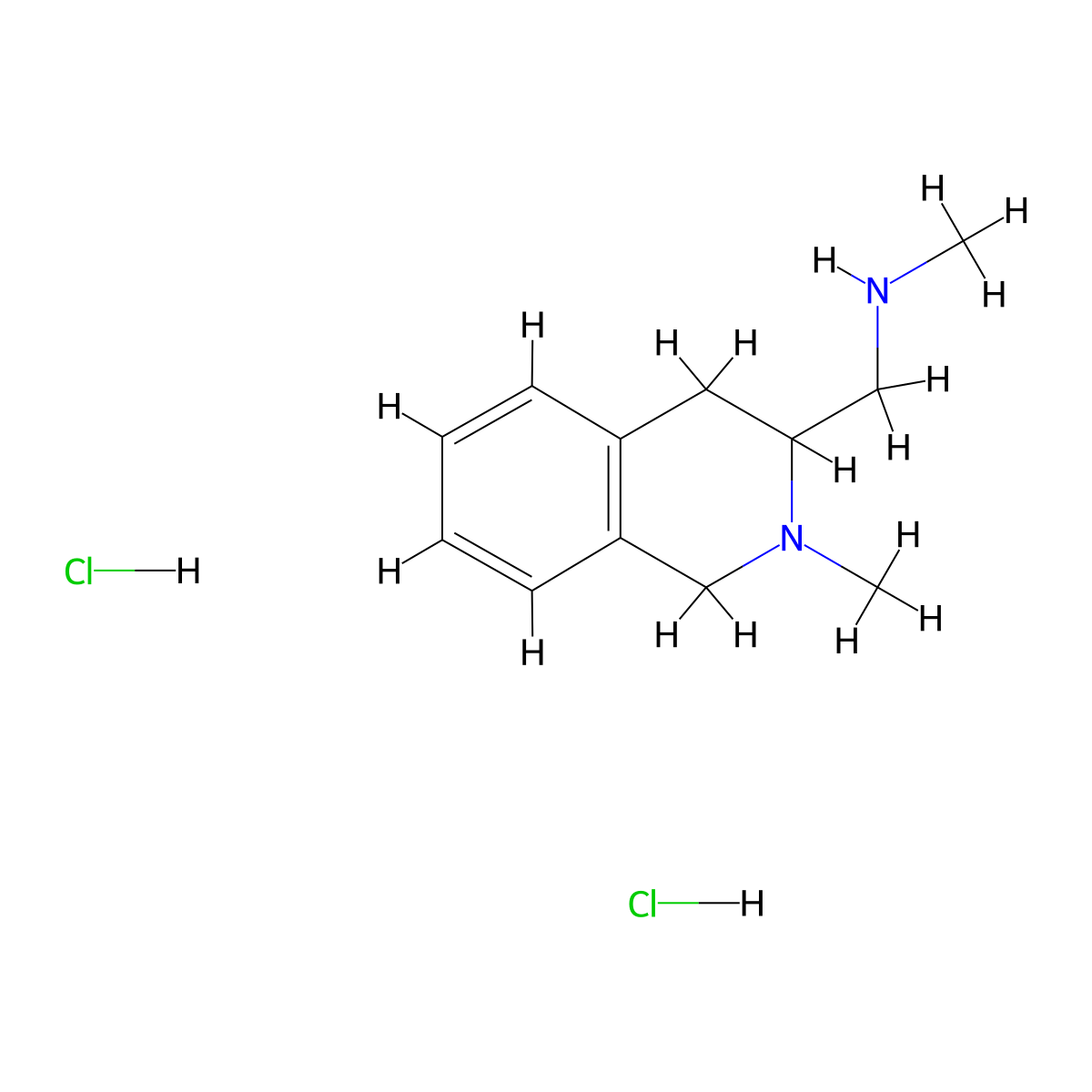 N-Methyl-1-(2-methyl-1,2,3,4-tetrahydro-3-isoquinolinyl)methanamine dihydrochloride molecular structure, CAS 1609396-53-3
