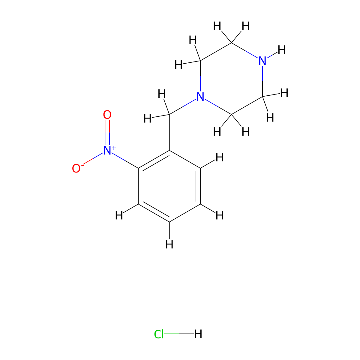 1-(2-Nitrobenzyl)piperazine hydrochloride molecular structure, CAS 1609396-55-5