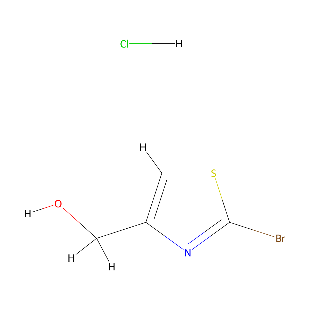 (2-Bromothiazol-4-yl)methanol hydrochloride molecular structure, CAS 1609396-56-6