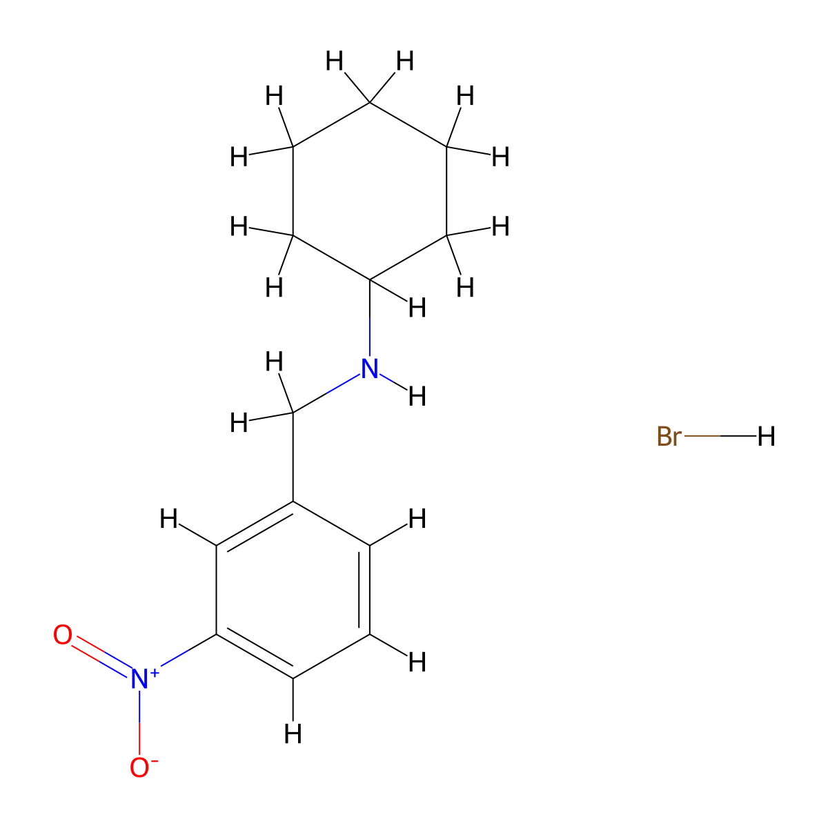 N-(3-nitrobenzyl)cyclohexanamine hydrobromide molecular structure, CAS 1609396-61-3
