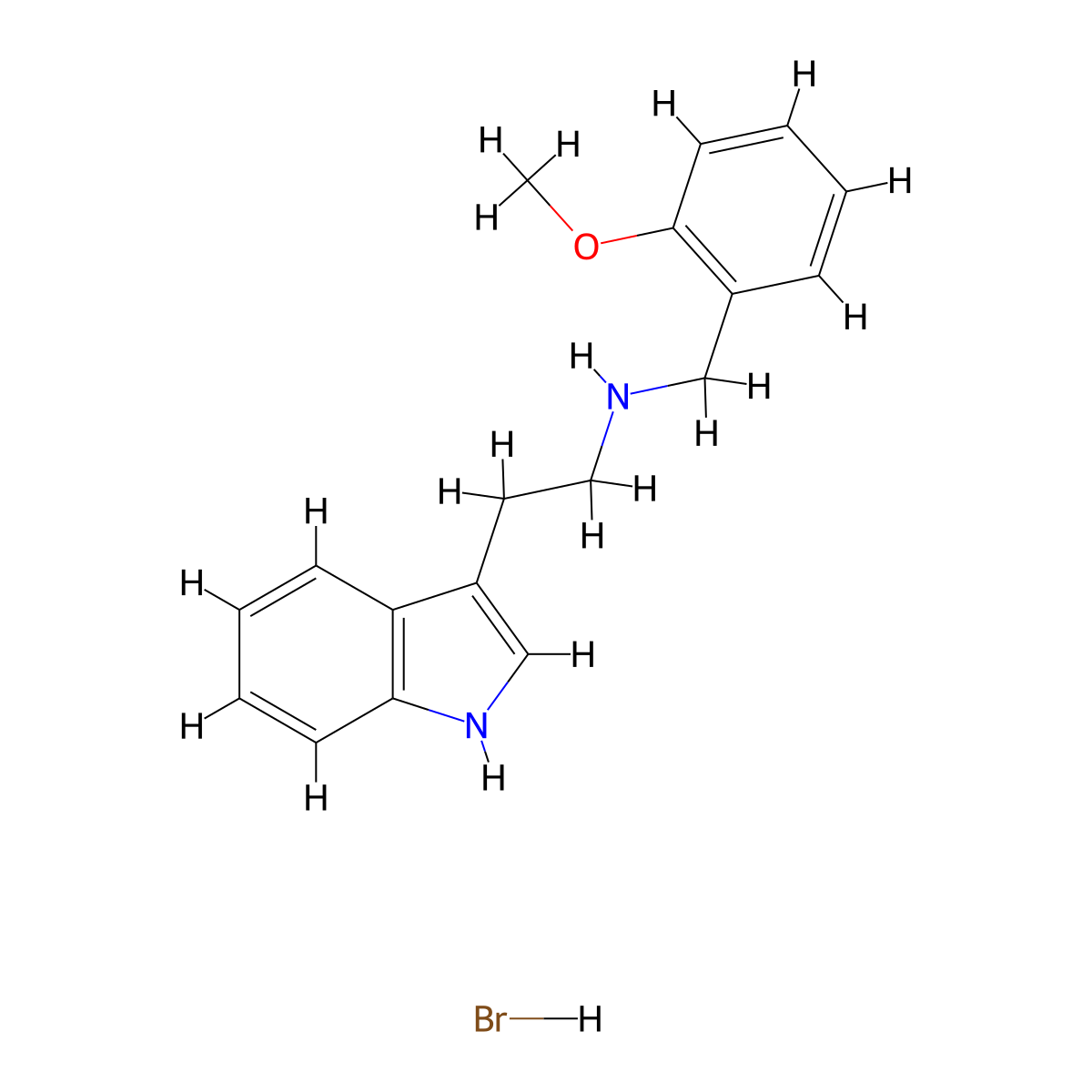 [2-(1H-indol-3-yl)ethyl](2-methoxybenzyl)amine hydrobromide molecular structure, CAS 1609396-62-4