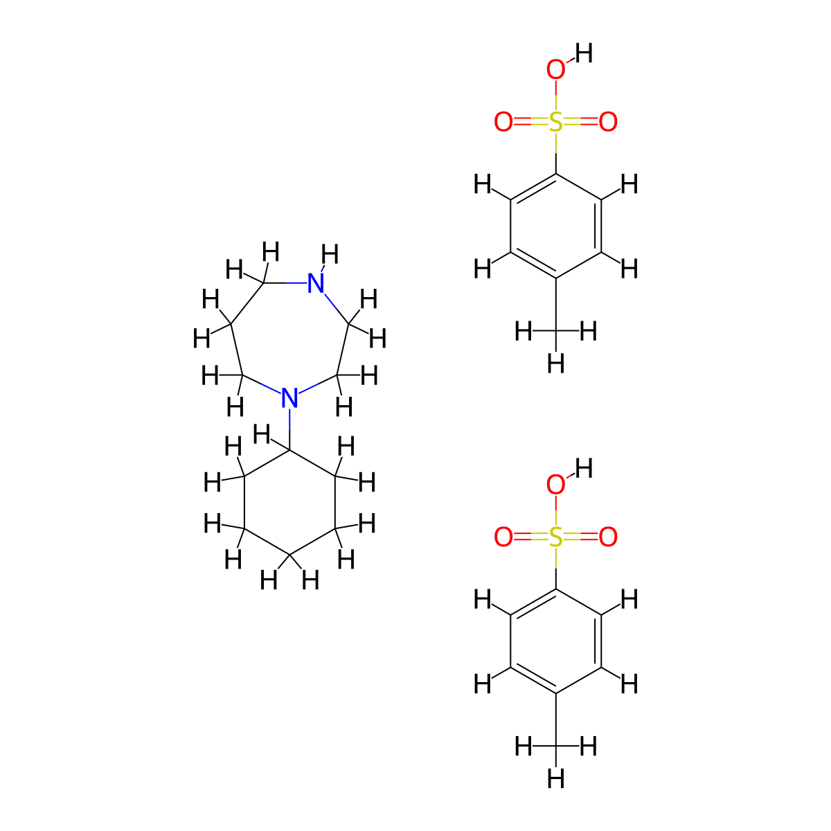 1-Cyclohexyl-1,4-diazepane bis(4-methylbenzenesulfonate) molecular structure, CAS 1609396-64-6