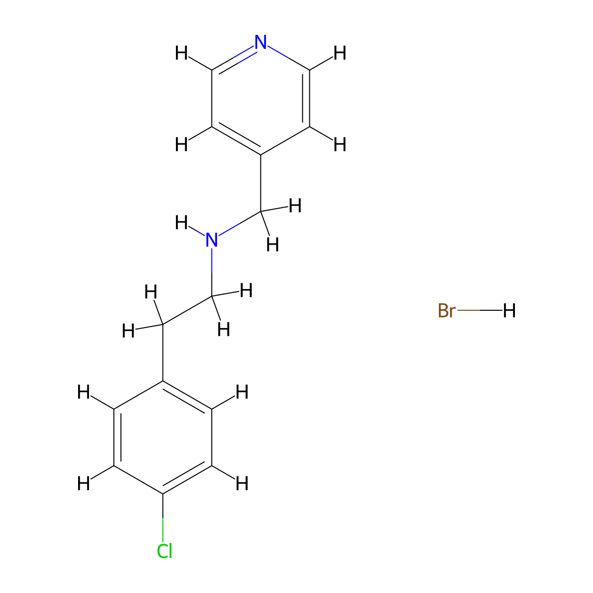 [2-(4-Chlorophenyl)ethyl](4-pyridinylmethyl)amine hydrobromide molecular structure, CAS 1609396-65-7