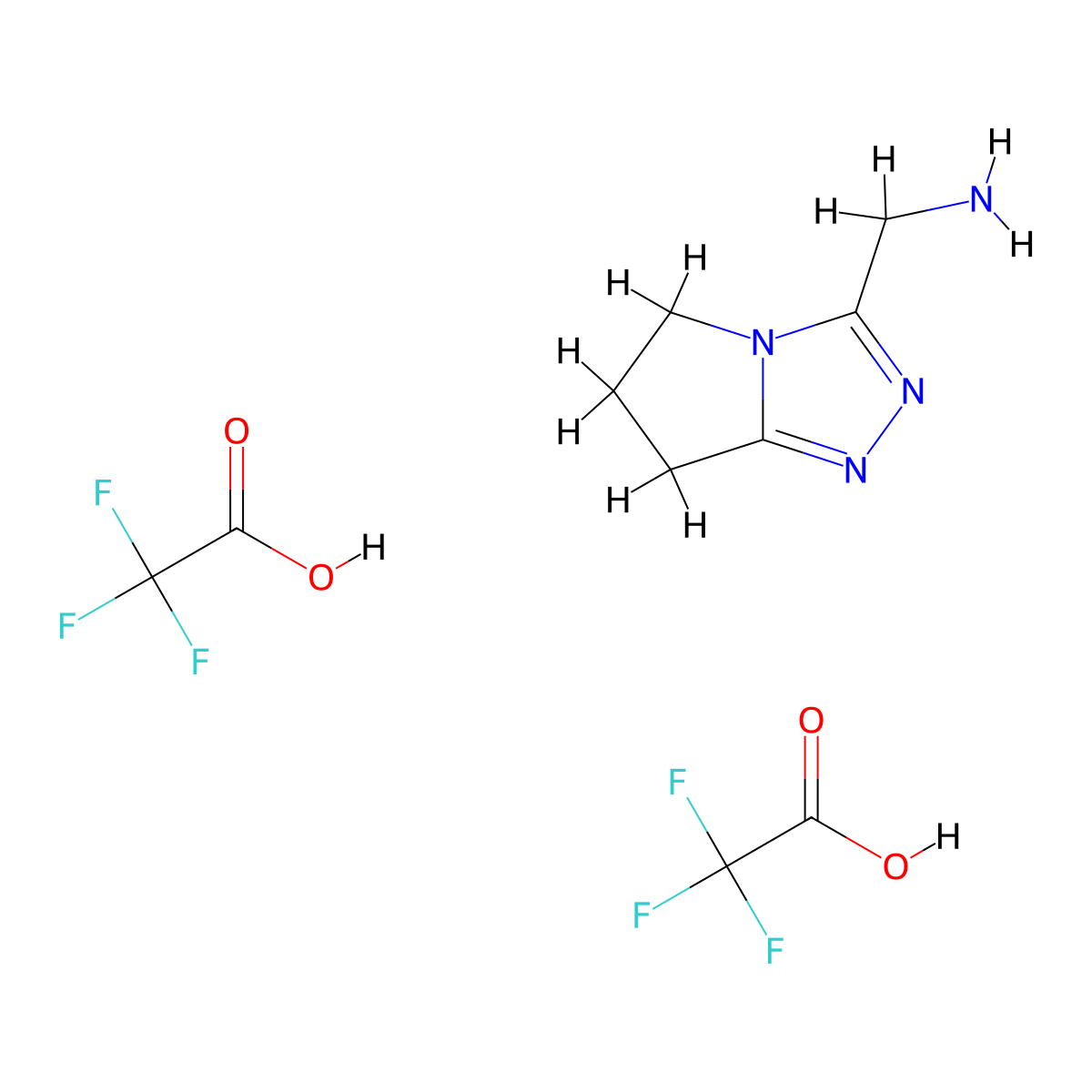 (6,7-Dihydro-5H-pyrrolo[2,1-c][1,2,4]triazol-3-ylmethyl)amine bis(trifluoroacetate) molecular structure, CAS 1609396-66-8