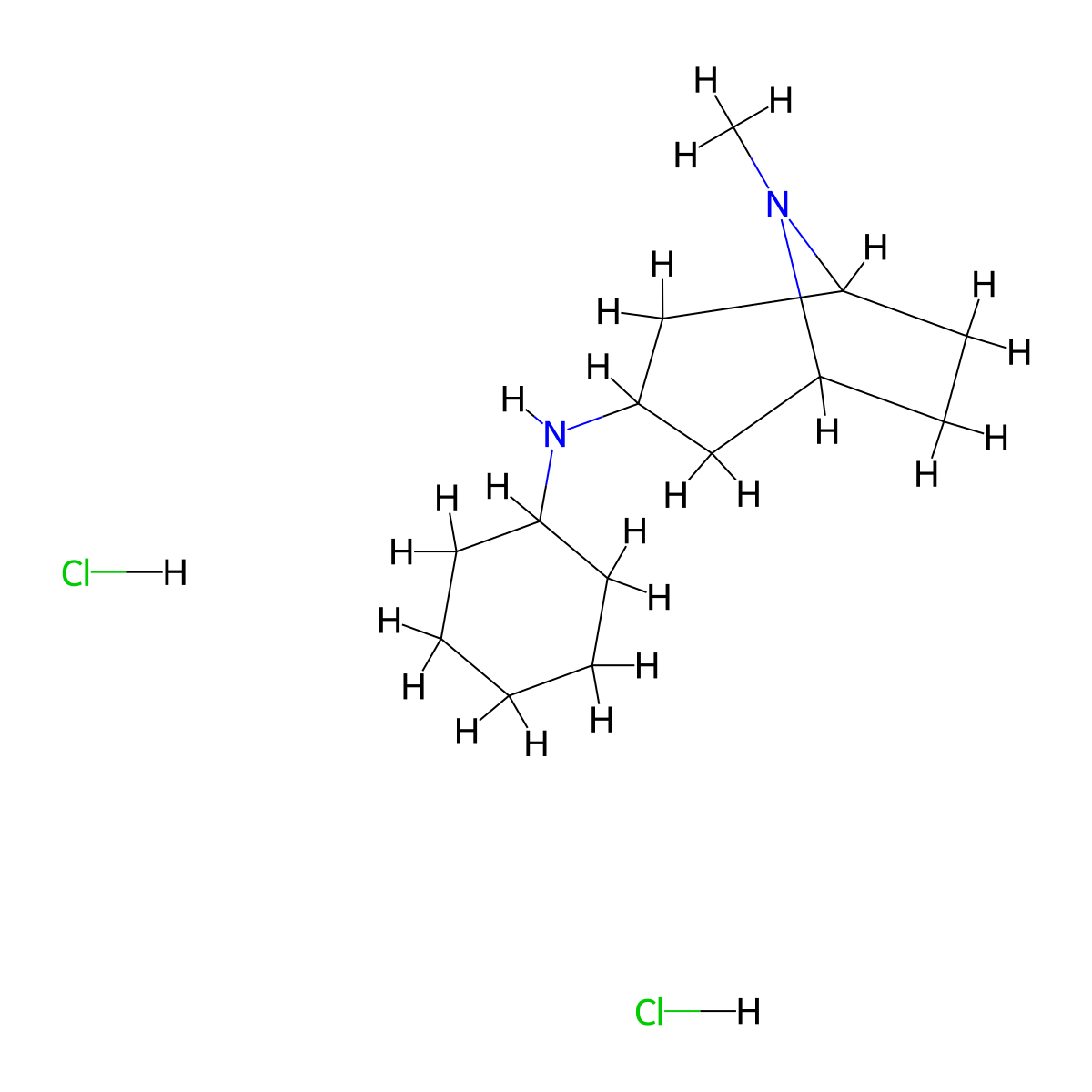 N-Cyclohexyl-8-methyl-8-azabicyclo[3.2.1]octan-3-amine dihydrochloride molecular structure, CAS 1609396-68-0
