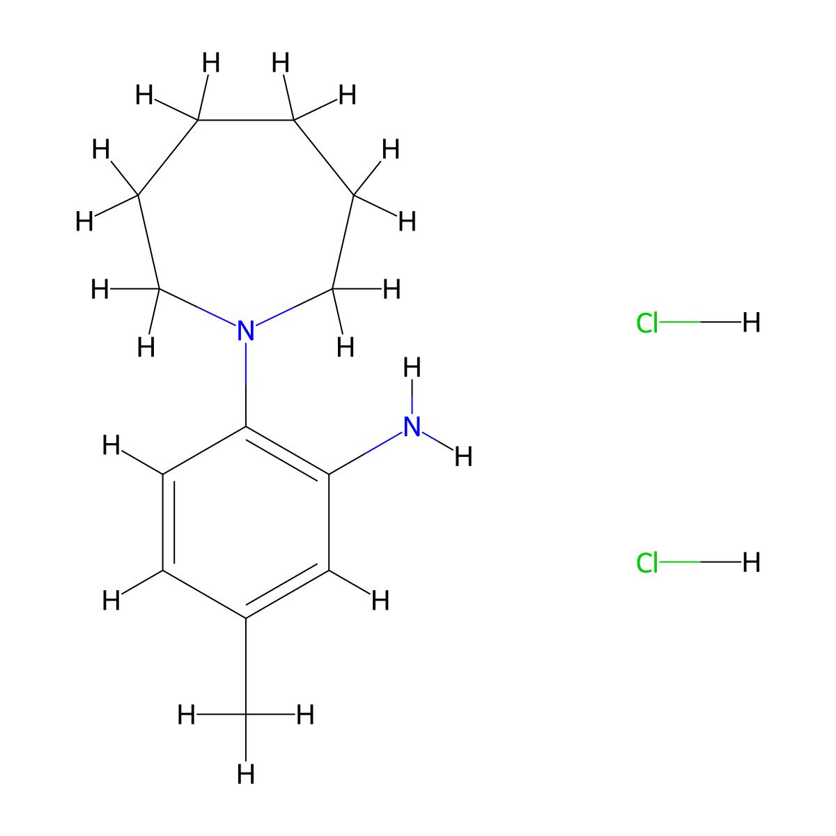 [2-(1-Azepanyl)-5-methylphenyl]amine dihydrochloride molecular structure, CAS 1609396-69-1