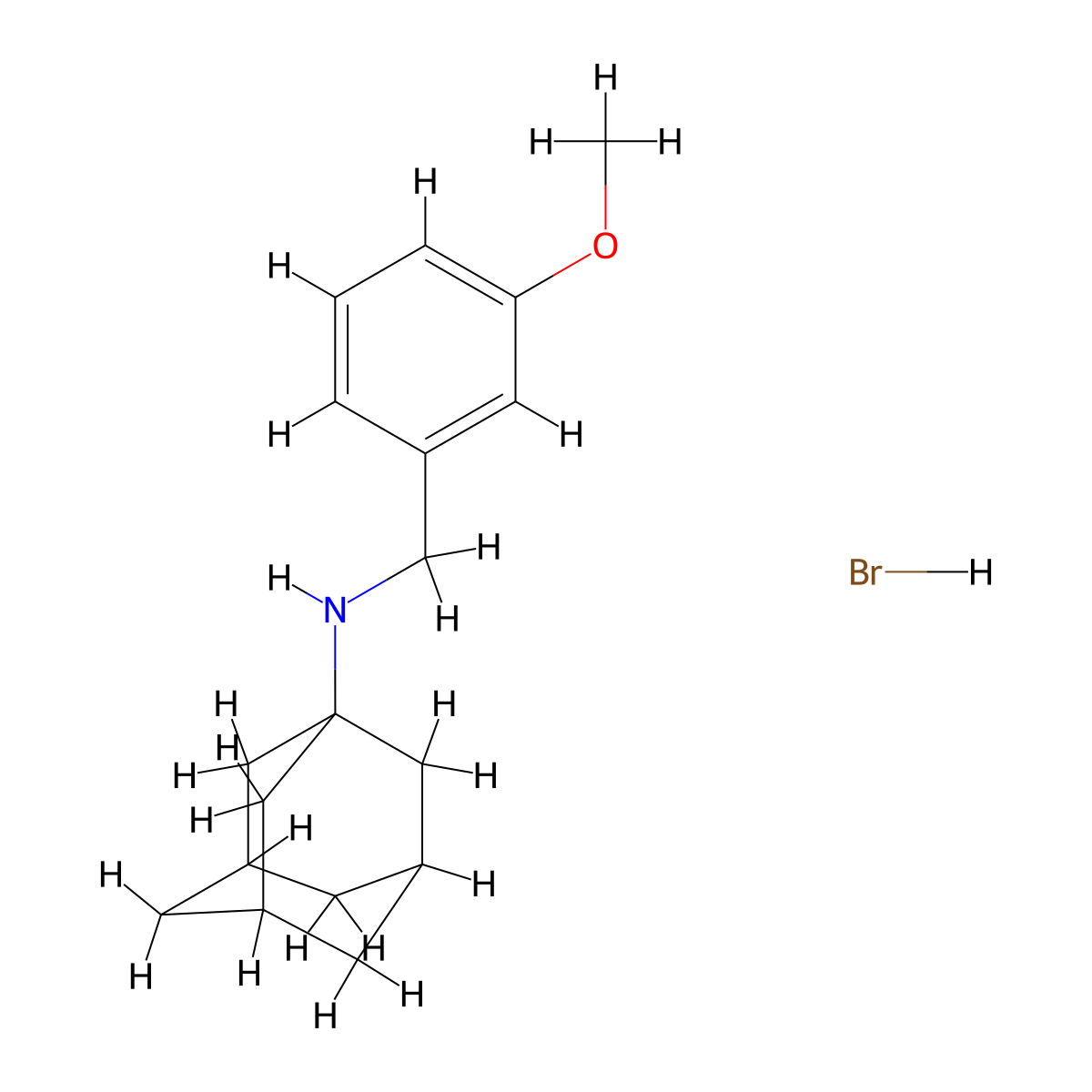 N-(3-Methoxybenzyl)-1-adamantanamine hydrobromide molecular structure, CAS 1609396-70-4