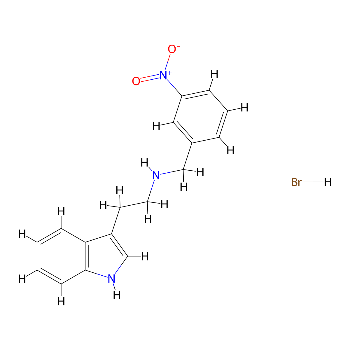 [2-(1H-indol-3-yl)ethyl](3-nitrobenzyl)amine hydrobromide molecular structure, CAS 1609396-71-5