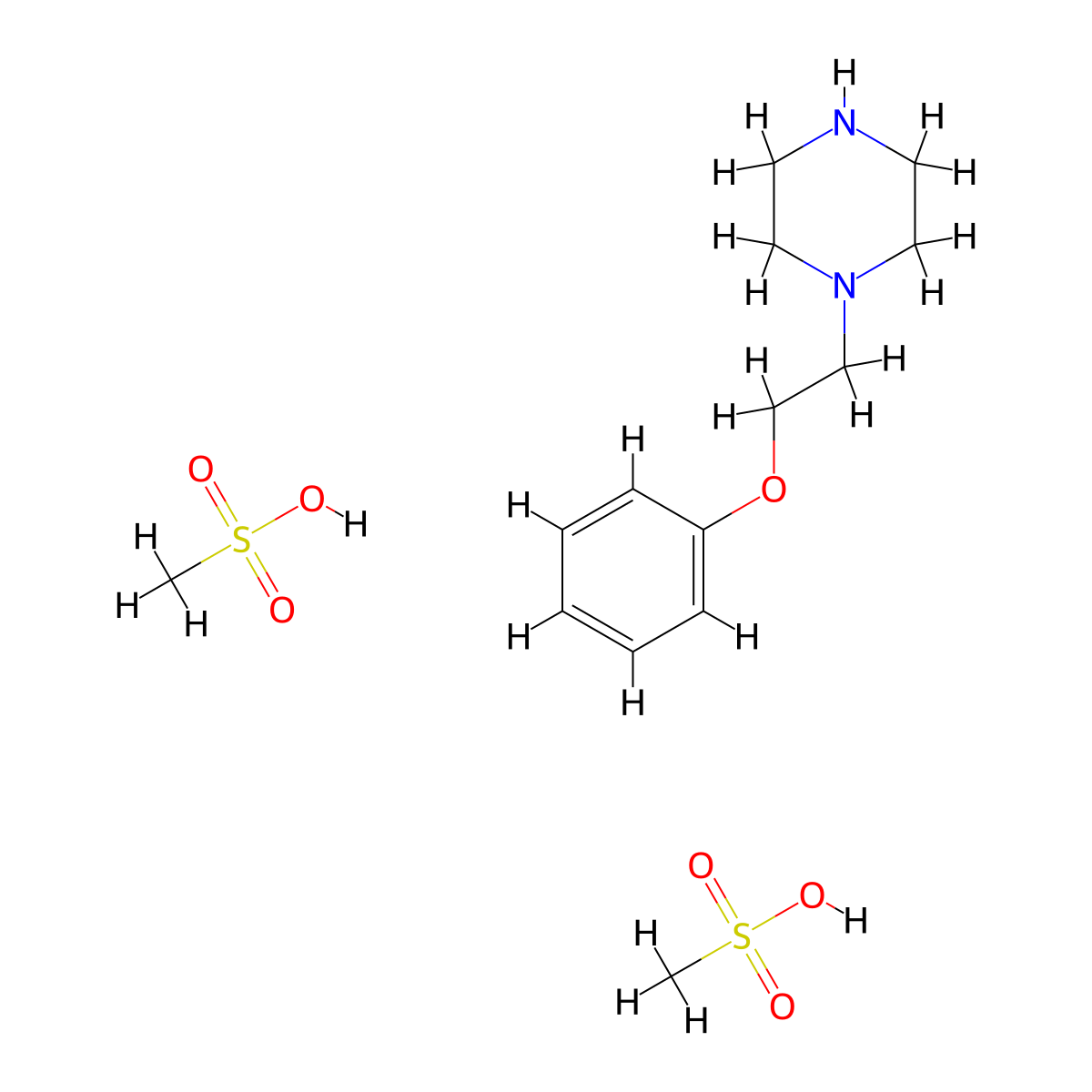 1-(2-Phenoxyethyl)piperazine dimethanesulfonate molecular structure, CAS 1609399-72-5