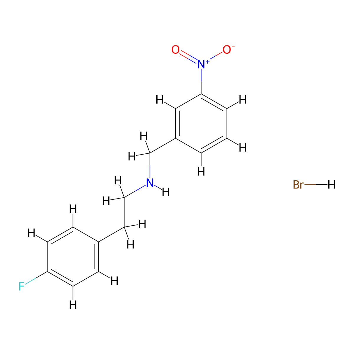 [2-(4-Fluorophenyl)ethyl](3-nitrobenzyl)amine hydrobromide molecular structure, CAS 1609399-73-6