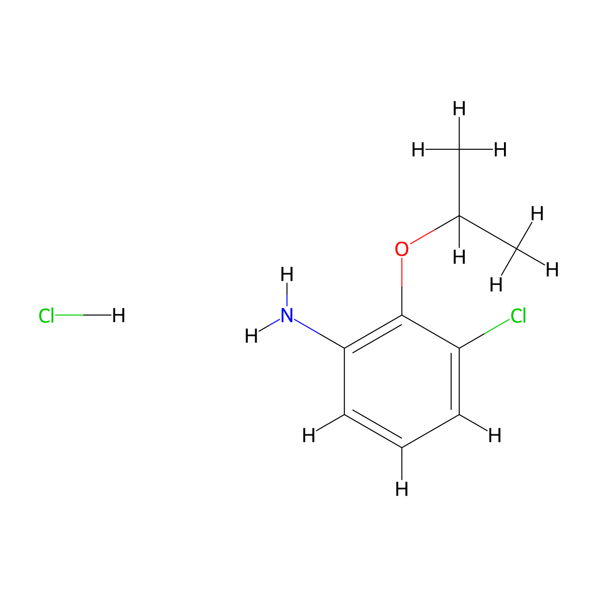 (3-Chloro-2-isopropoxyphenyl)amine hydrochloride molecular structure, CAS 1609399-74-7