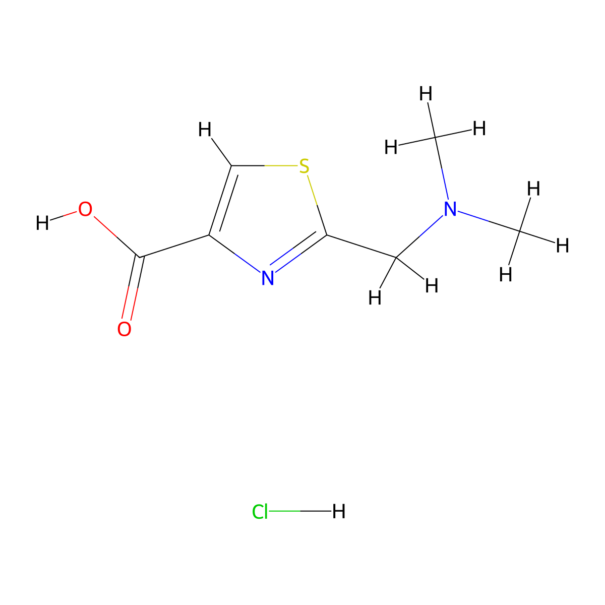 2-[(Dimethylamino)methyl]-1,3-thiazole-4-carboxylic acid hydrochloride molecular structure, CAS 1609399-76-9