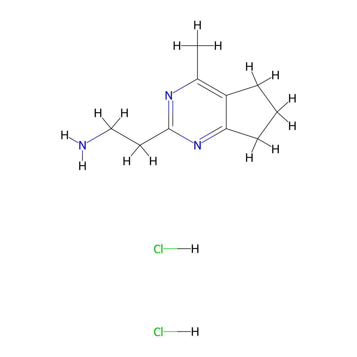 [2-(4-Methyl-6,7-dihydro-5H-cyclopenta[d]pyrimidin-2-yl)ethyl]amine dihydrochloride molecular structure, CAS 1609399-77-0