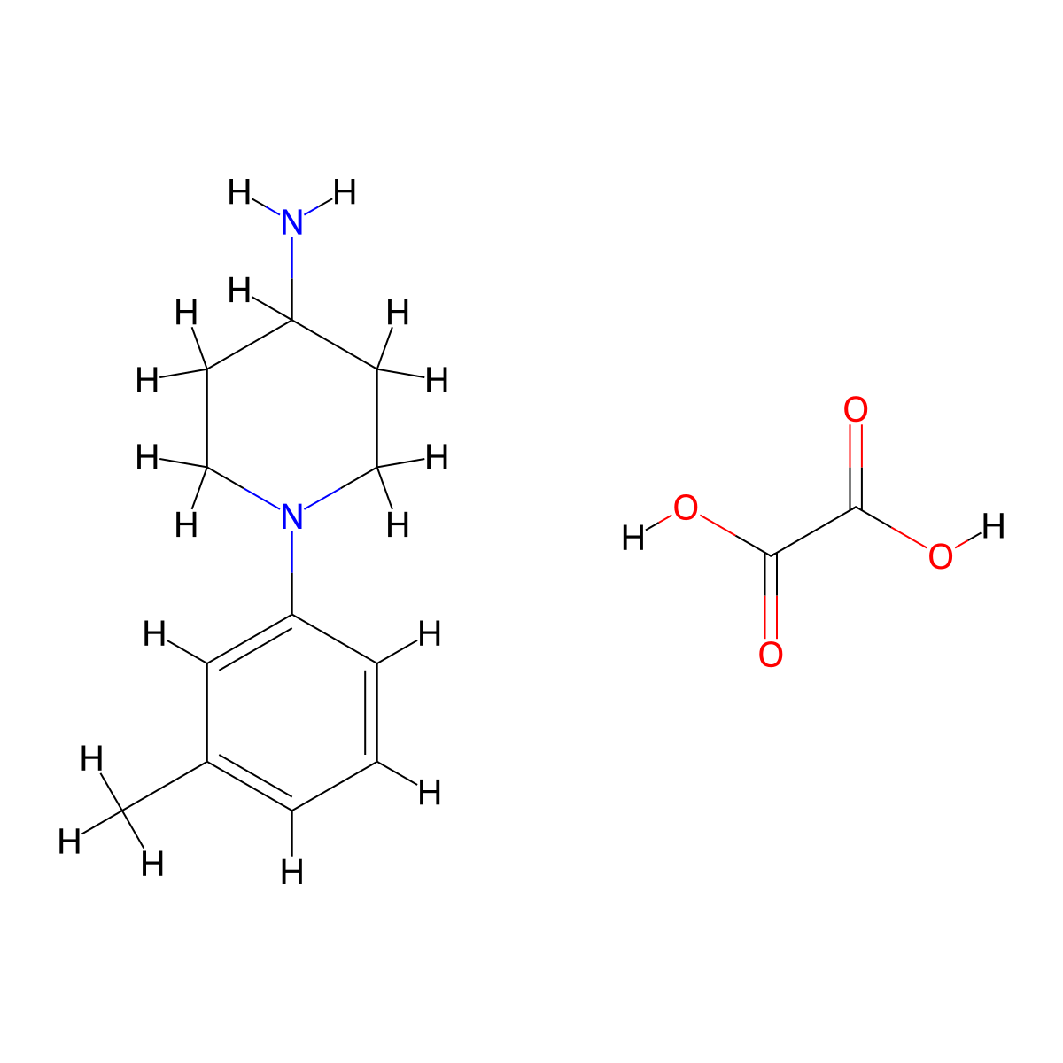 1-(3-Methylphenyl)-4-piperidinamine oxalate molecular structure, CAS 1609399-81-6