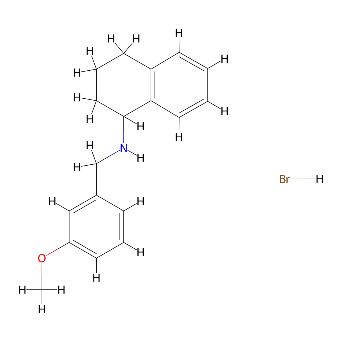 N-(3-Methoxybenzyl)-1,2,3,4-tetrahydronaphthalen-1-amine hydrobromide molecular structure, CAS 1609399-86-1