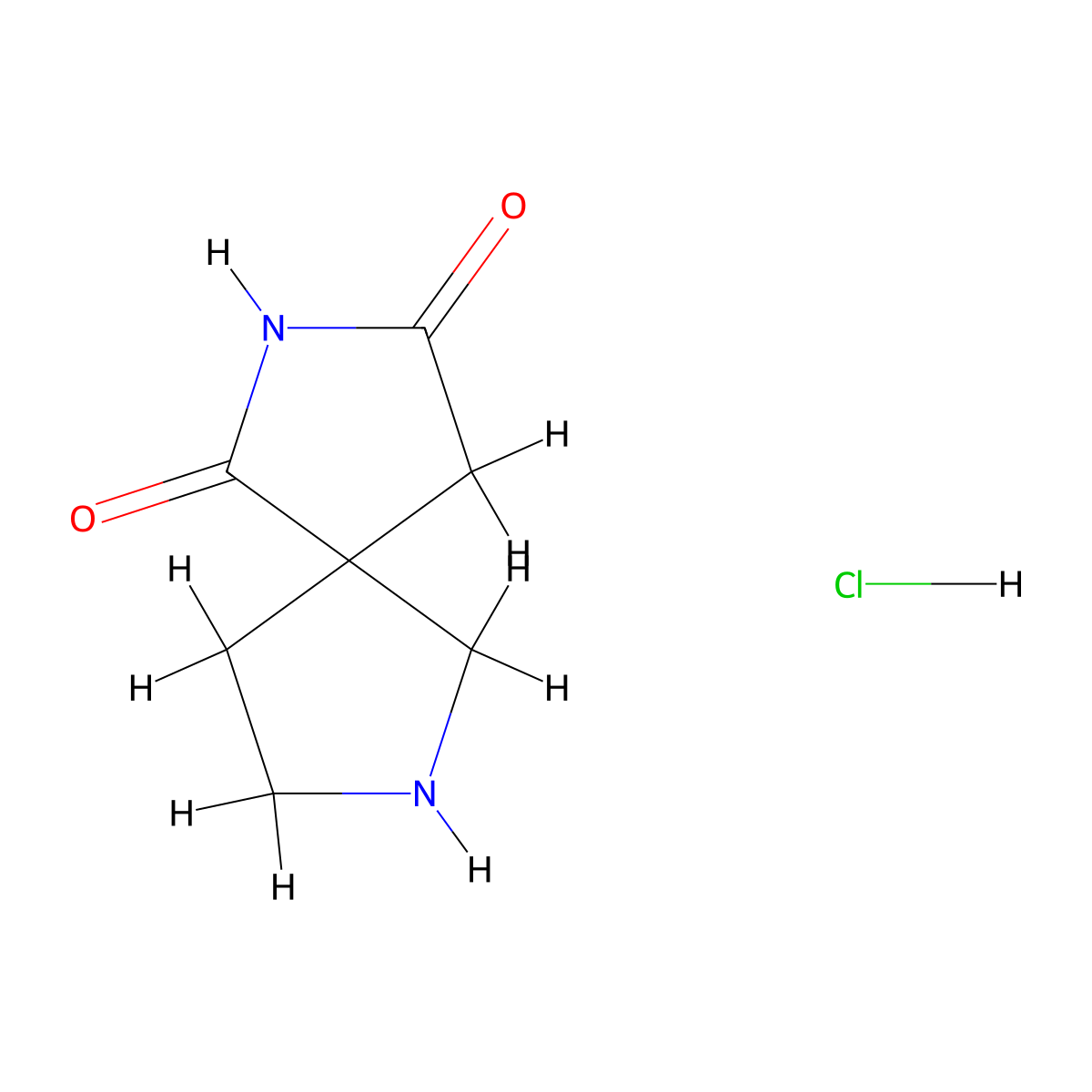 2,7-Diazaspiro(4.4)nonane-1,3-dione hydrochloride molecular structure, CAS 1609399-87-2