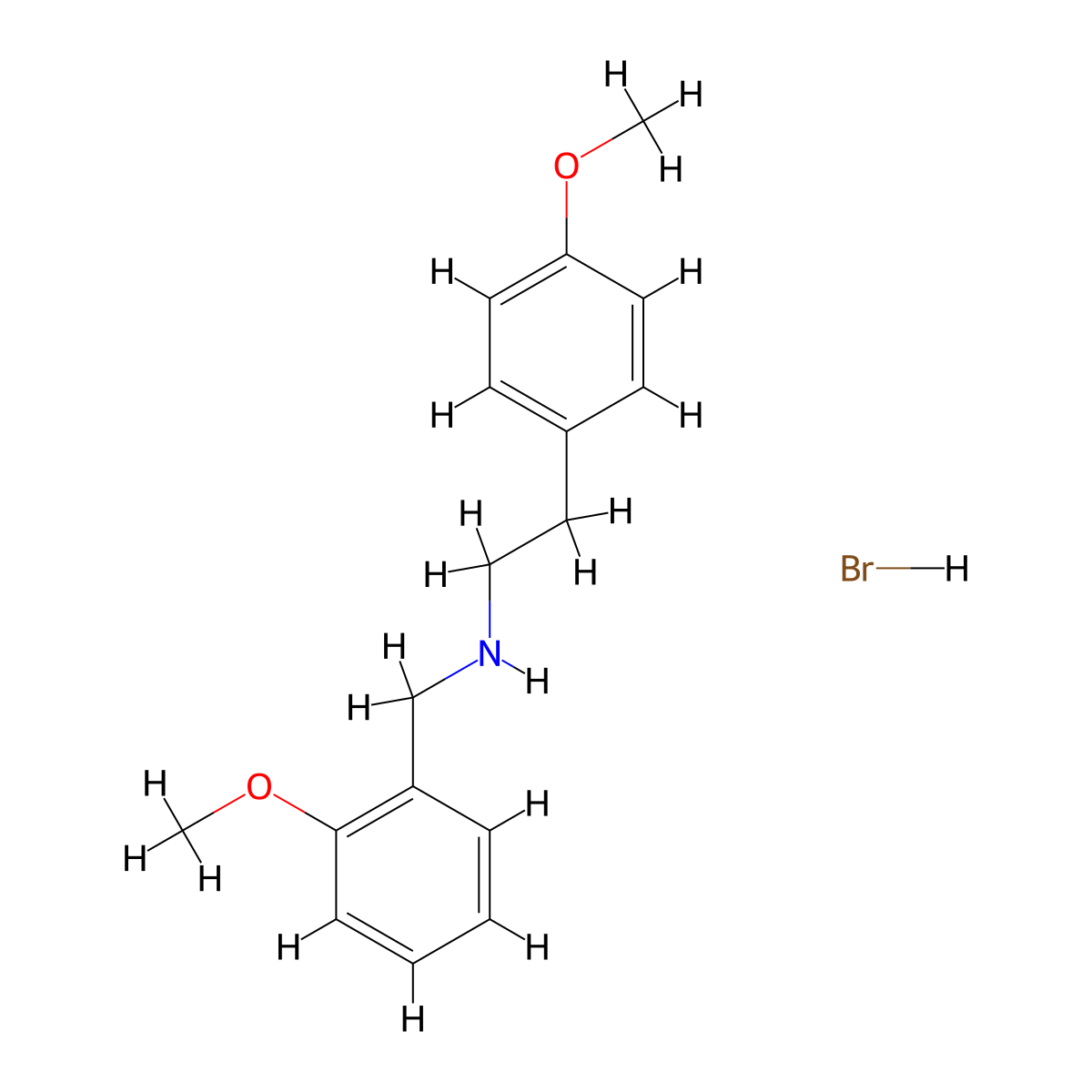 N-(2-methoxybenzyl)-2-(4-methoxyphenyl)ethanamine hydrobromide molecular structure, CAS 1609399-90-7