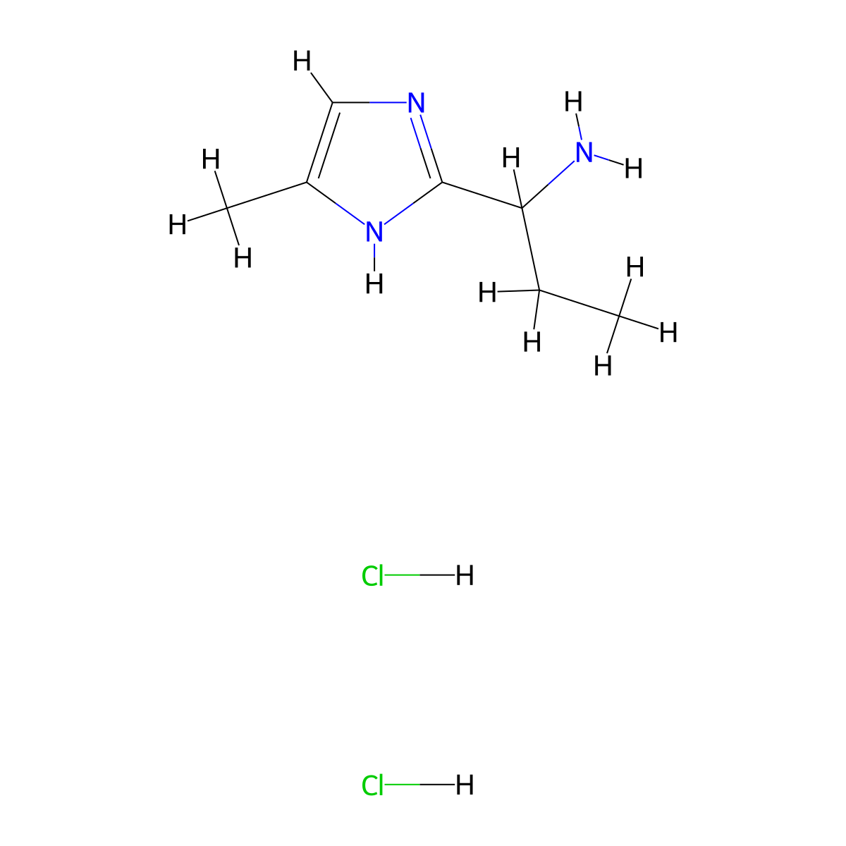 [1-(4-methyl-1H-imidazol-2-yl)propyl]amine dihydrochloride molecular structure, CAS 1609399-94-1