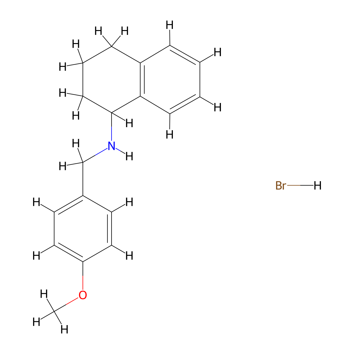 N-(4-Methoxybenzyl)-1,2,3,4-tetrahydronaphthalen-1-amine hydrobromide molecular structure, CAS 1609399-95-2