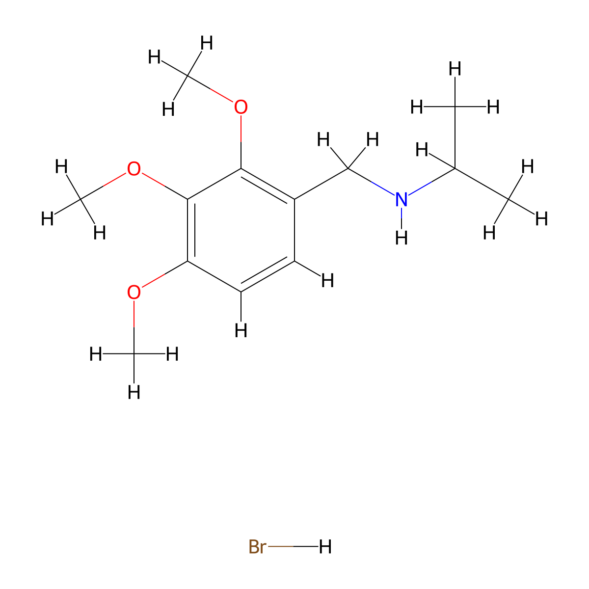 N-(2,3,4-trimethoxybenzyl)-2-propanamine hydrobromide molecular structure, CAS 1609399-99-6