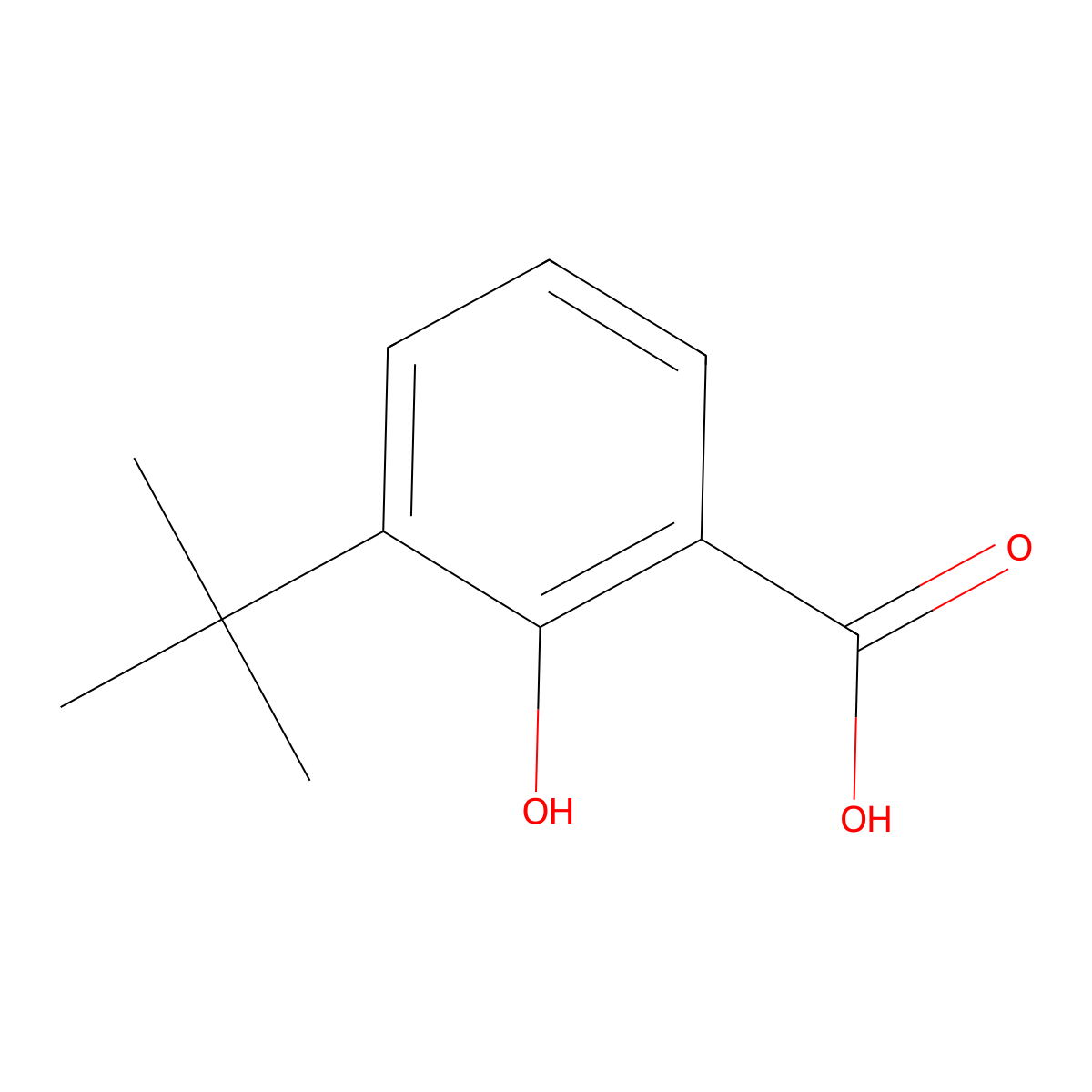 3-tert-Butylsalicylic acid molecular structure, CAS 16094-30-7