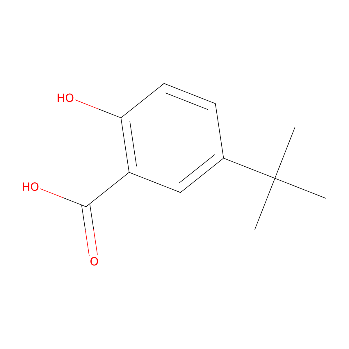 5-(1,1-Dimethylethyl)-2-hydroxybenzoic acid molecular structure, CAS 16094-31-8