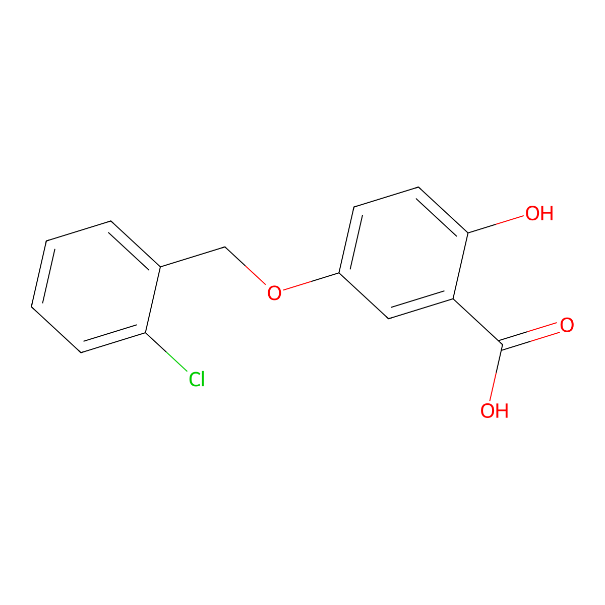 5-((2-Chlorobenzyl)oxy)-2-hydroxybenzoic acid molecular structure, CAS 16094-45-4