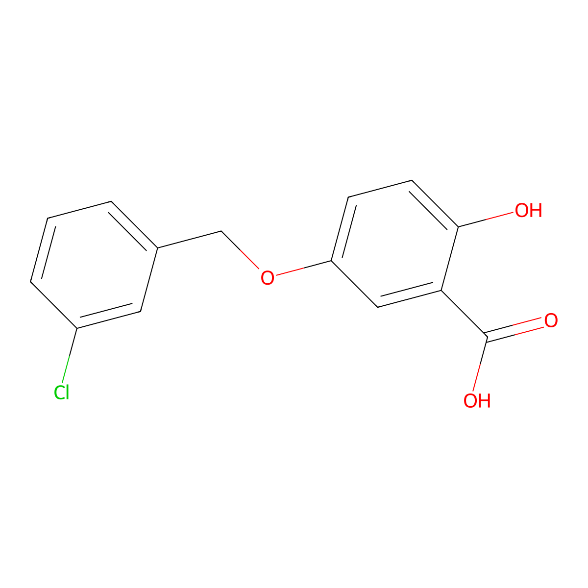 5-[(3-Chlorobenzyl)oxy]-2-hydroxybenzoic acid molecular structure, CAS 16094-46-5