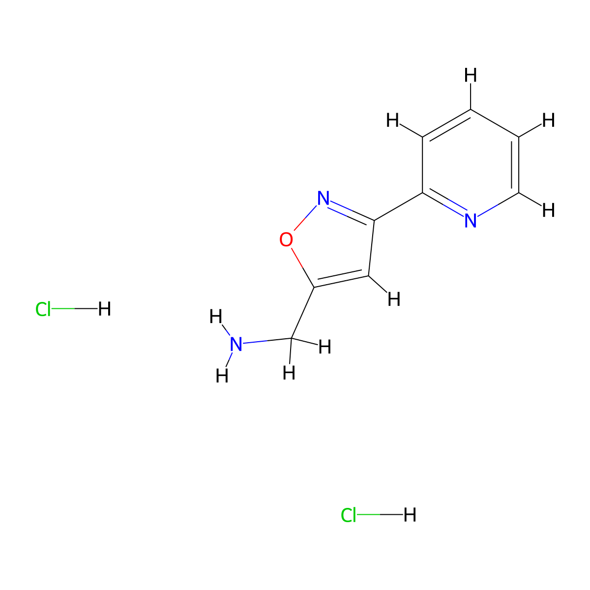 (3-(Pyridin-2-yl)isoxazol-5-yl)methanamine dihydrochloride molecular structure, CAS 1609400-00-1