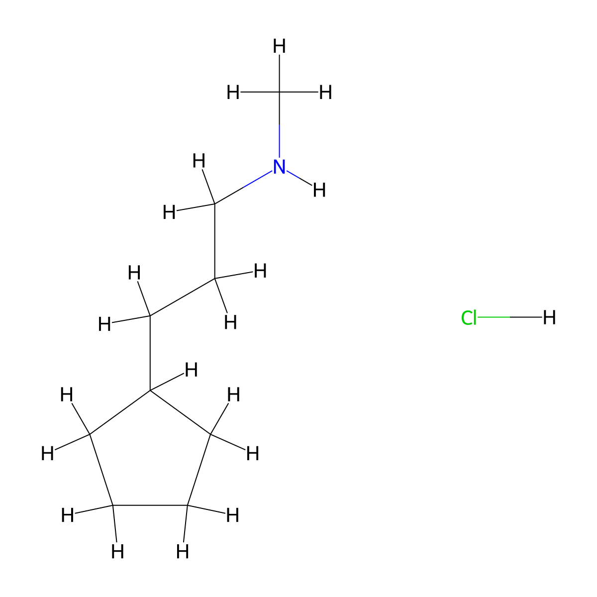 (3-Cyclopentylpropyl)methylamine hydrochloride molecular structure, CAS 1609400-01-2