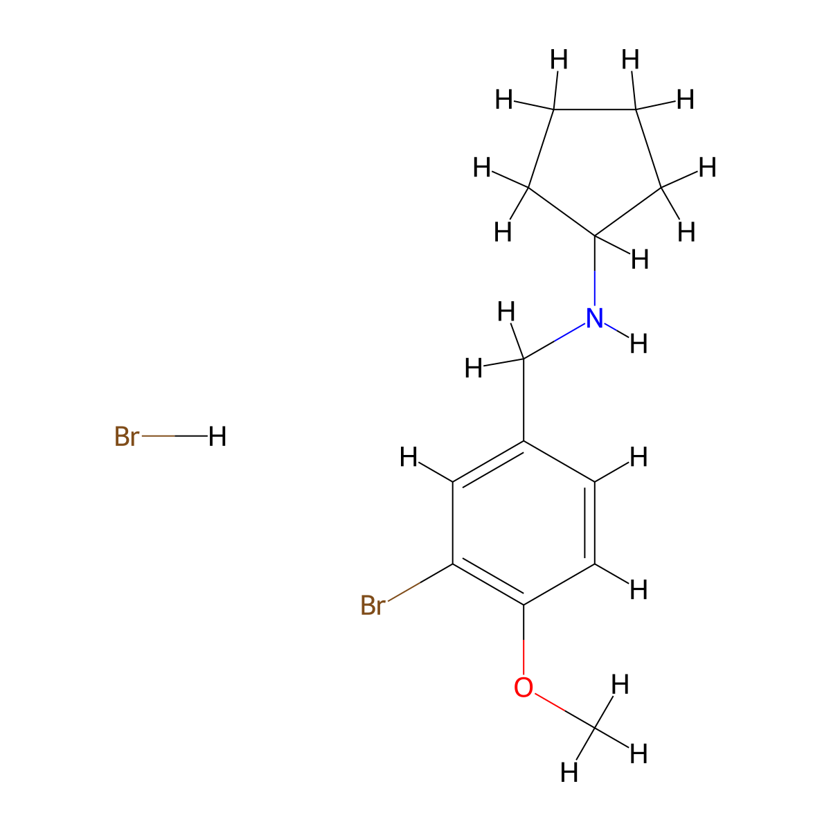 N-(3-bromo-4-methoxybenzyl)cyclopentanamine hydrobromide molecular structure, CAS 1609400-02-3