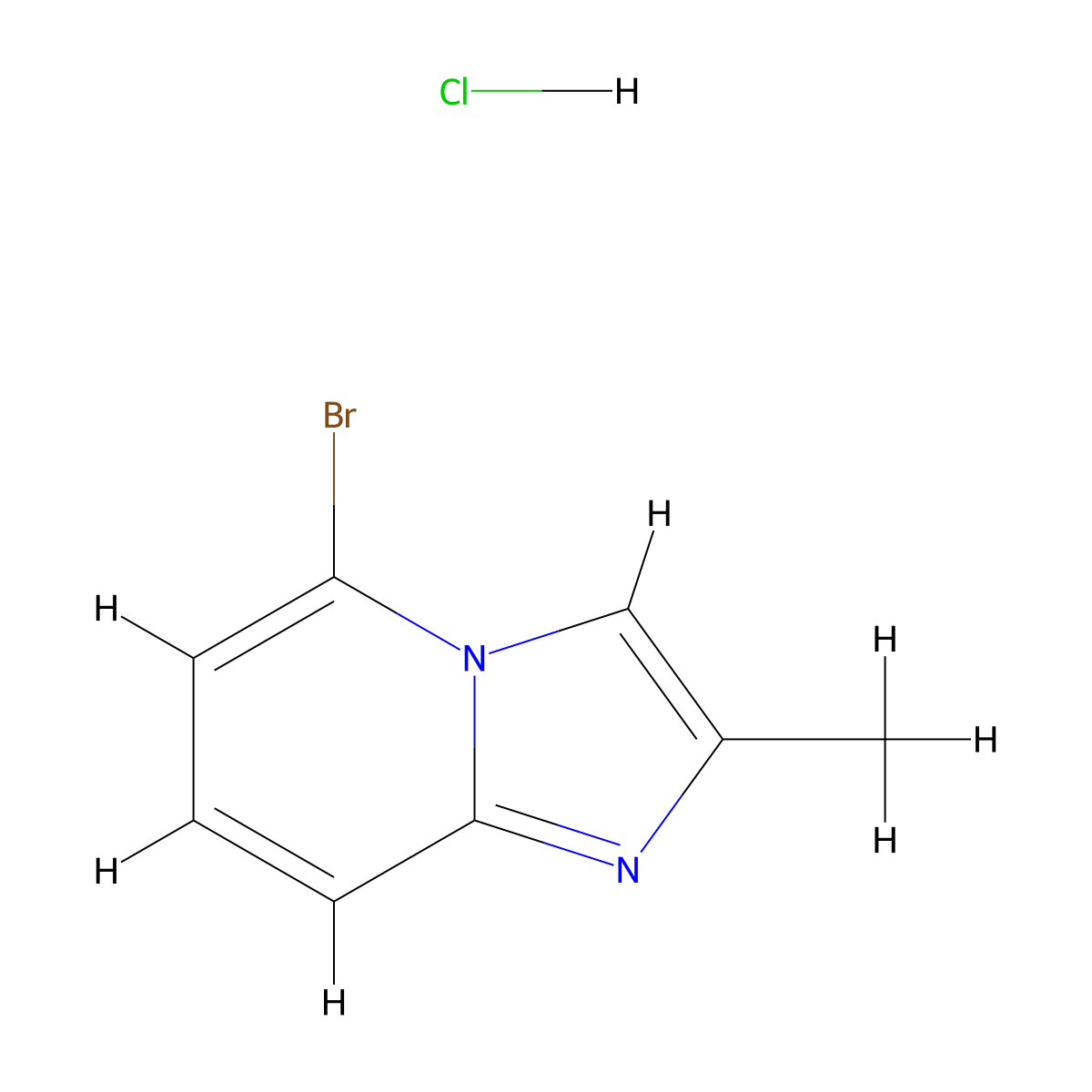 5-Bromo-2-methylimidazo[1,2-a]pyridine hydrochloride molecular structure, CAS 1609400-03-4