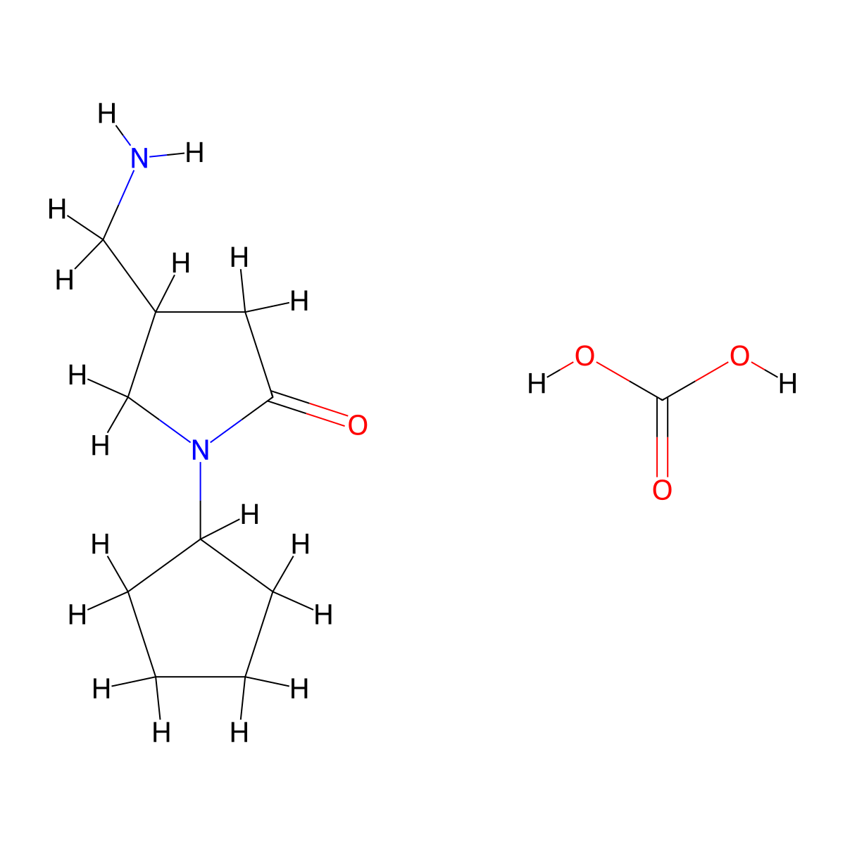 4-(Aminomethyl)-1-cyclopentylpyrrolidin-2-one carbonate molecular structure, CAS 1609400-05-6