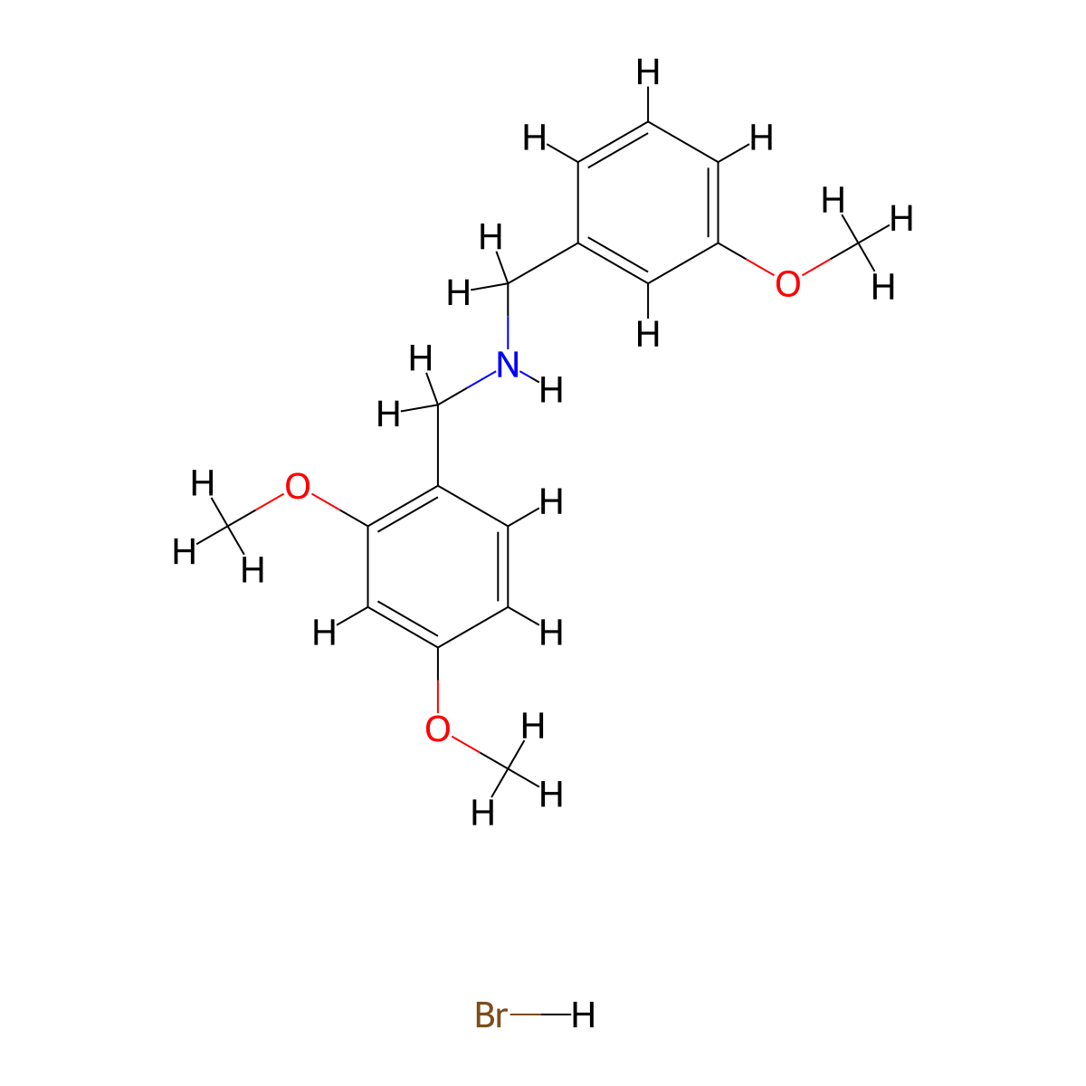 (2,4-Dimethoxybenzyl)(3-methoxybenzyl)amine hydrobromide molecular structure, CAS 1609400-06-7