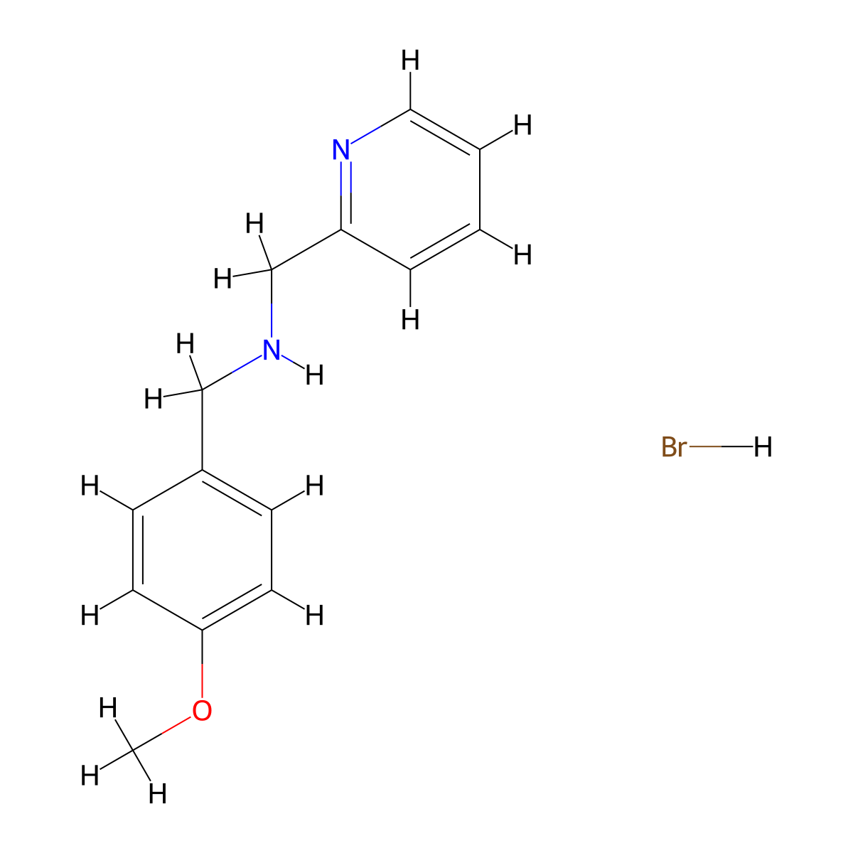 (4-Methoxybenzyl)(2-pyridinylmethyl)amine hydrobromide molecular structure, CAS 1609400-07-8