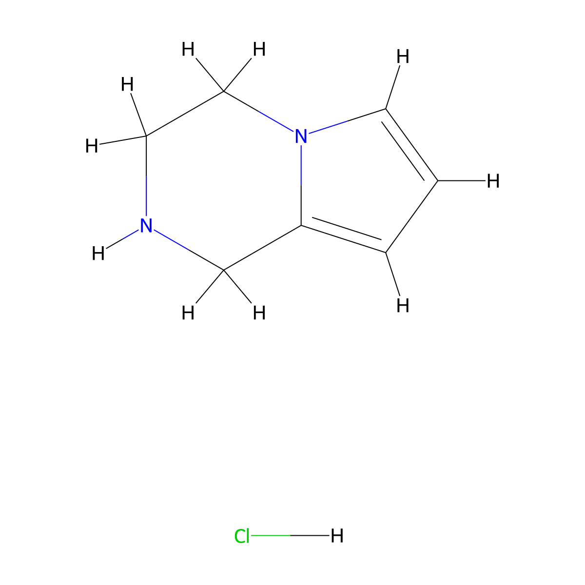 1,2,3,4-Tetrahydropyrrolo[1,2-a]pyrazine hydrochloride molecular structure, CAS 1609400-14-7
