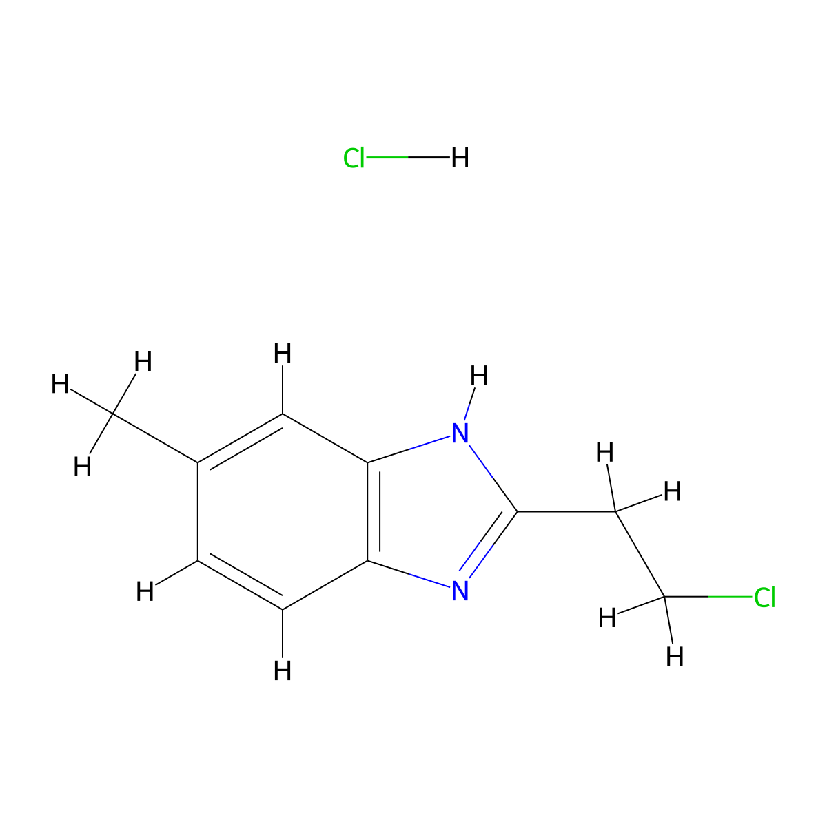 2-(2-Chloroethyl)-6-methyl-1H-benzimidazole hydrochloride molecular structure, CAS 1609400-17-0