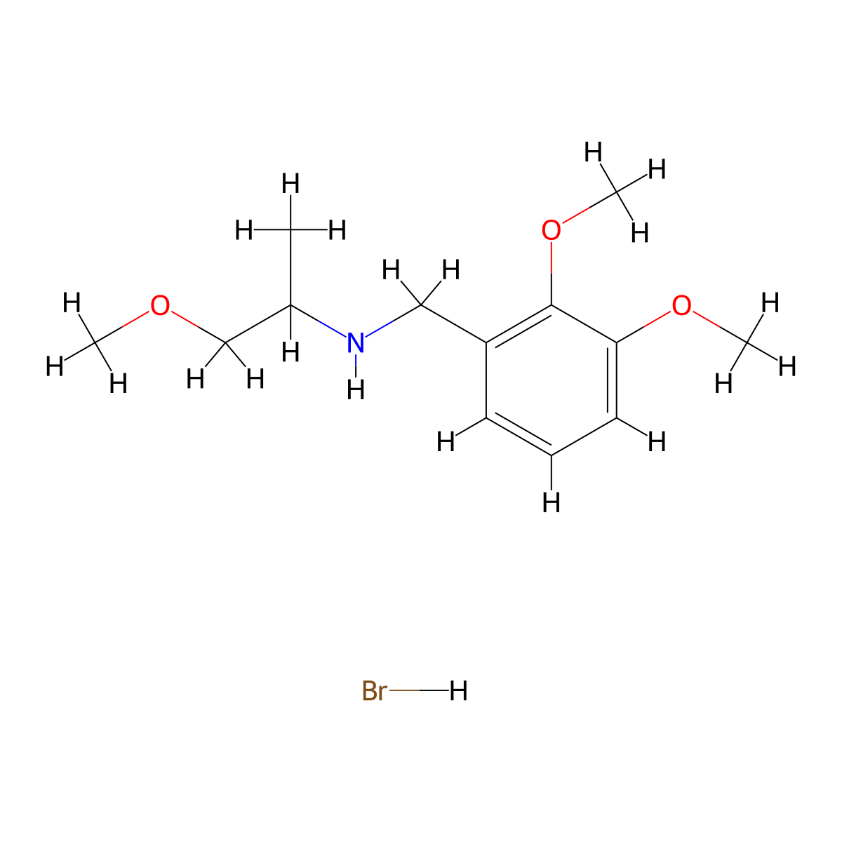 N-(2,3-dimethoxybenzyl)-1-methoxy-2-propanamine hydrobromide molecular structure, CAS 1609400-23-8