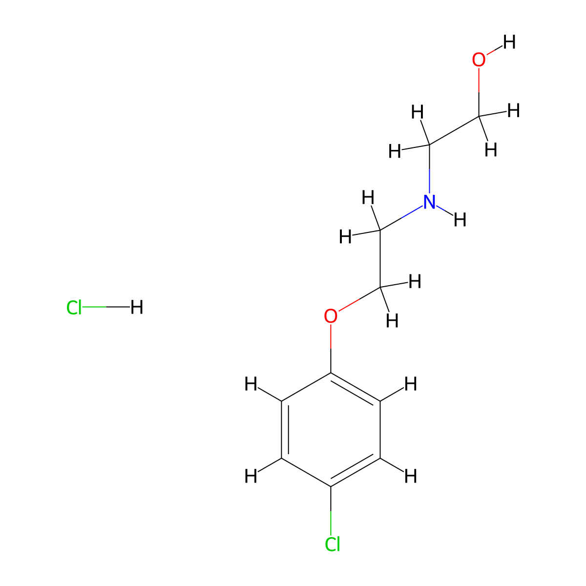 2-{[2-(4-Chlorophenoxy)ethyl]amino}ethanol hydrochloride molecular structure, CAS 1609400-24-9
